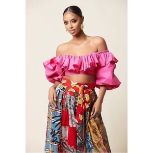 beautiful flare off shoulder ruffled top